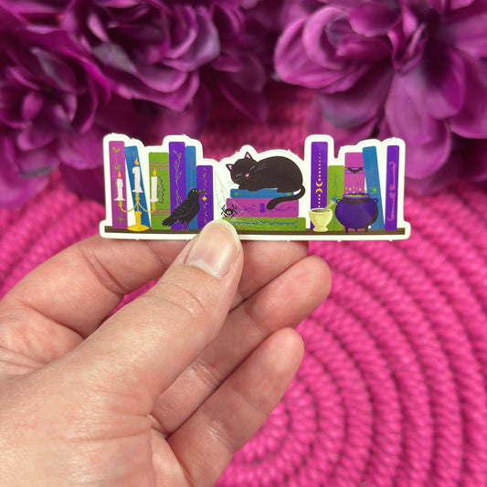 Dark Academia Bookshelf Sticker