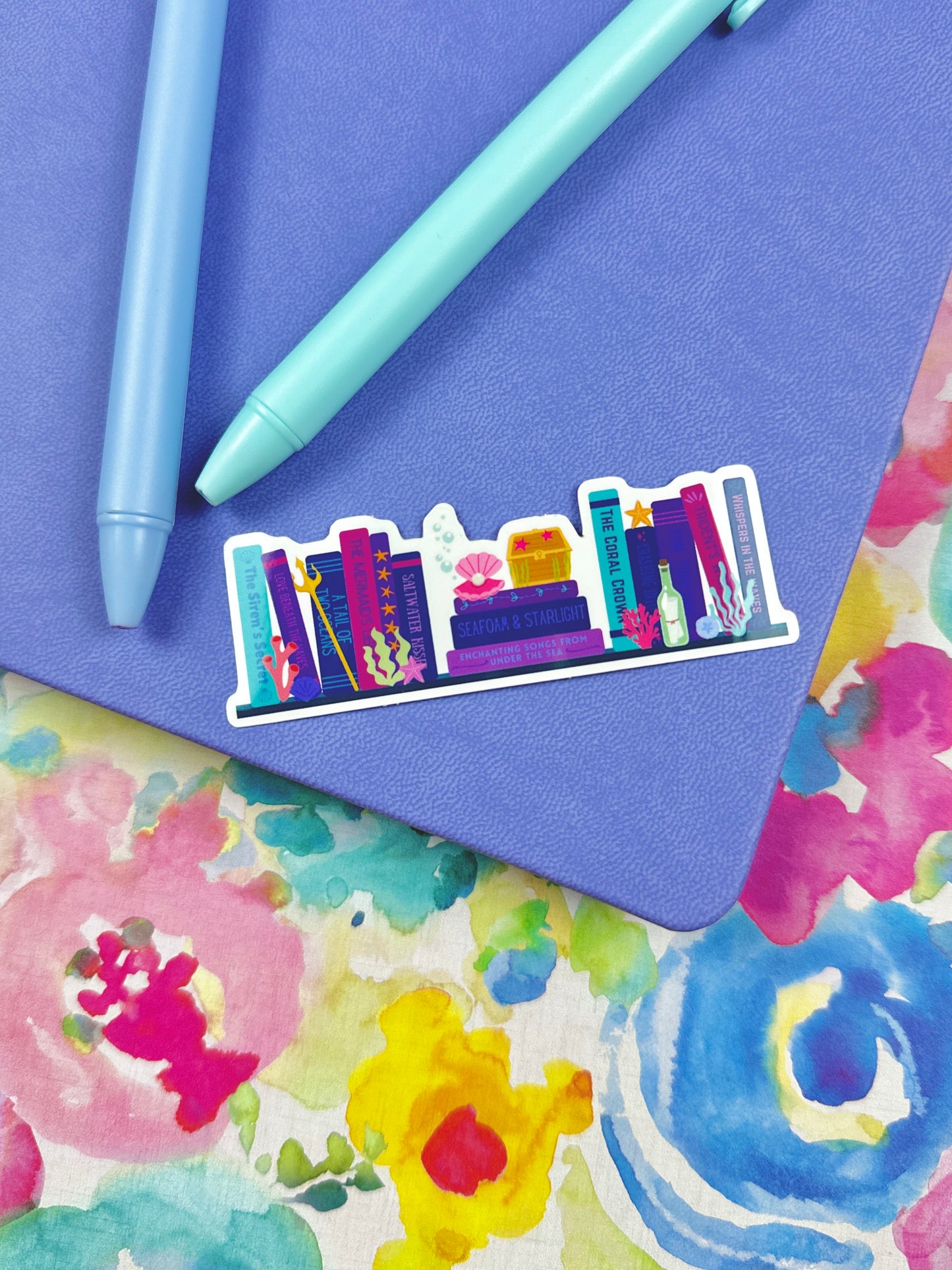 Mermaid Bookshelf Vinyl Sticker