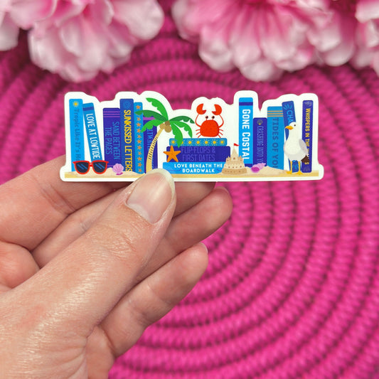 Beach Bookshelf Vinyl Sticker