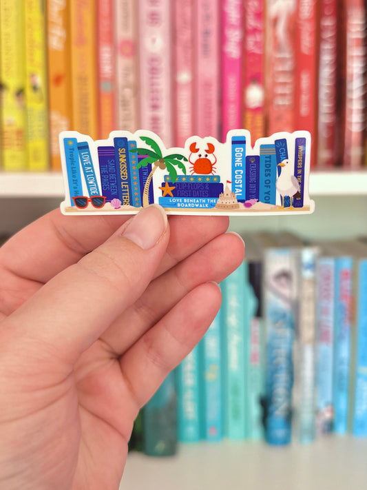 Beach Bookshelf Vinyl Sticker