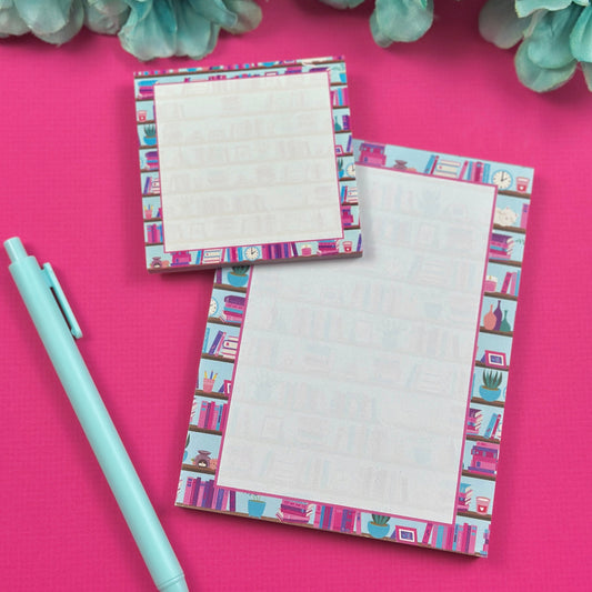 Bookshelf Notepad & Sticky Note Set