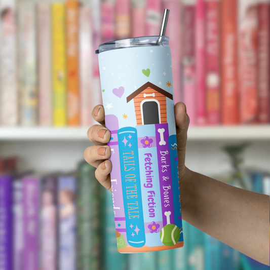 Dog Lover Book Shelf Tumbler