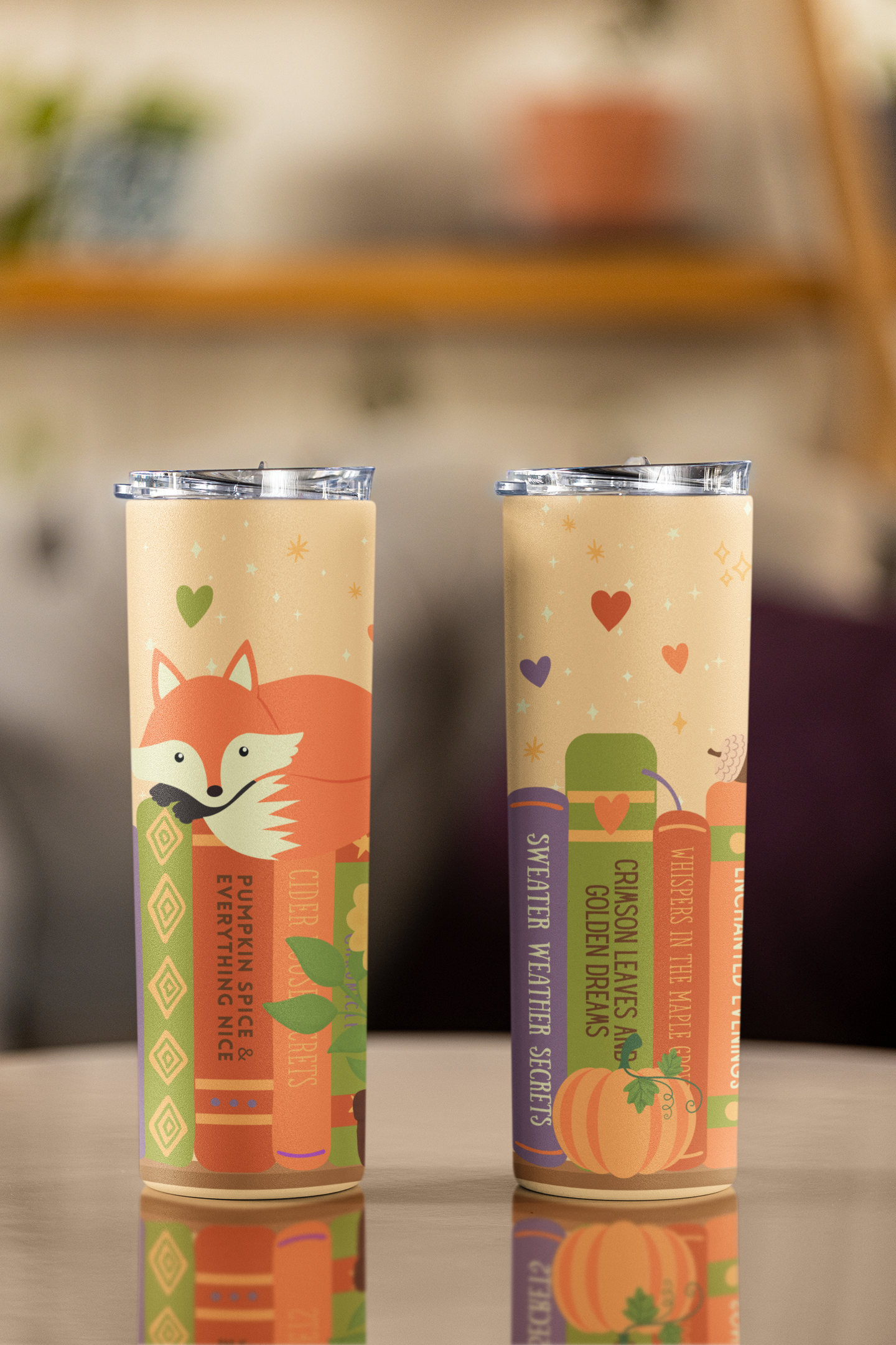 Autumn Bookshelf Tumbler