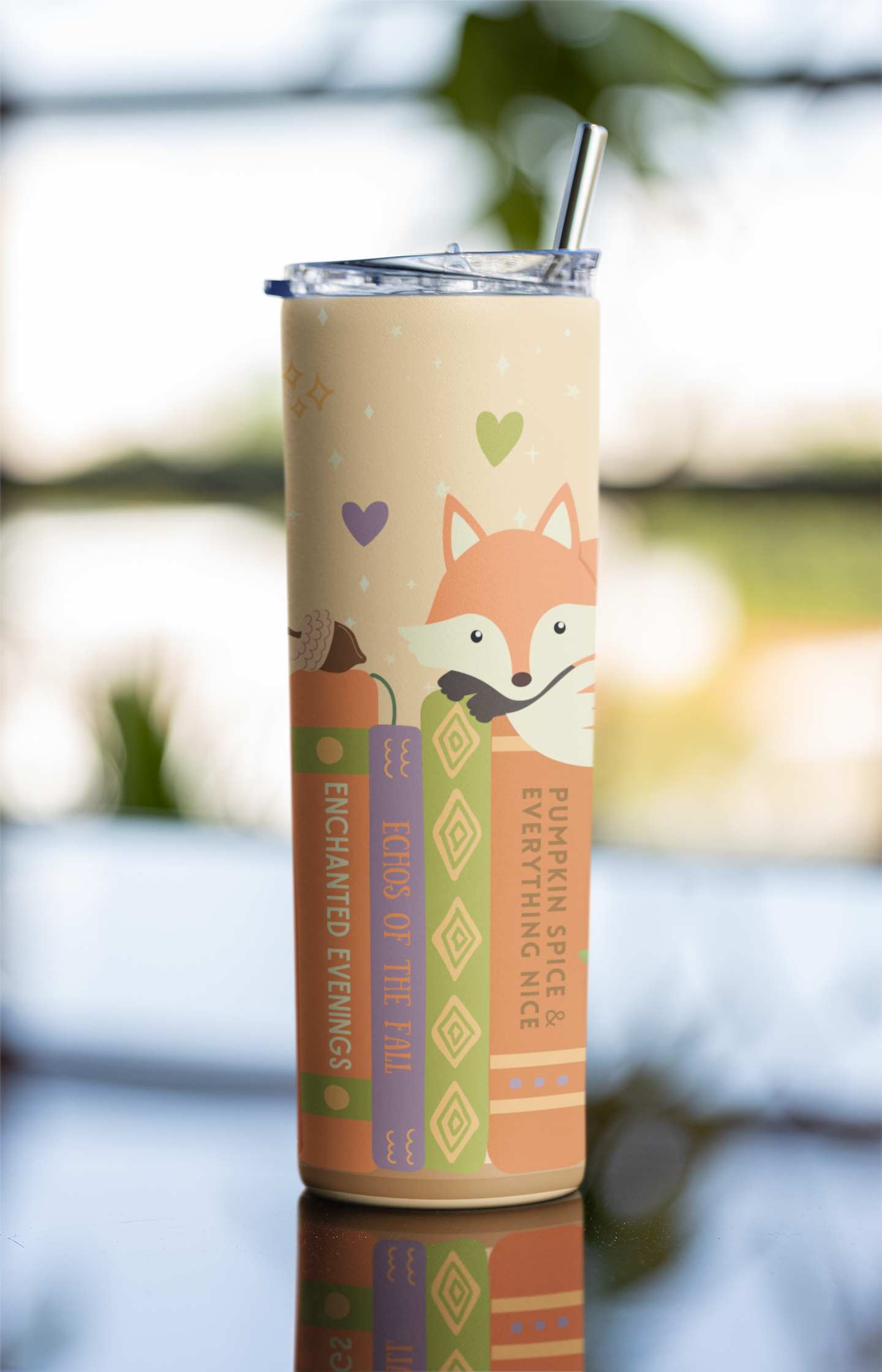 Autumn Bookshelf Tumbler