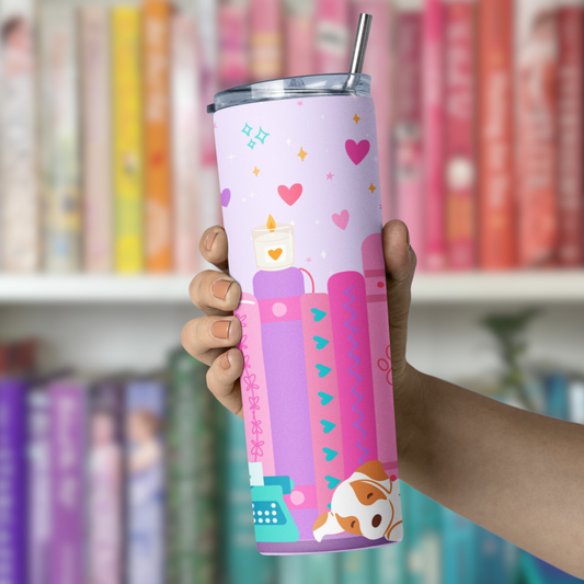 Dog Lover Bookshelf Tumbler