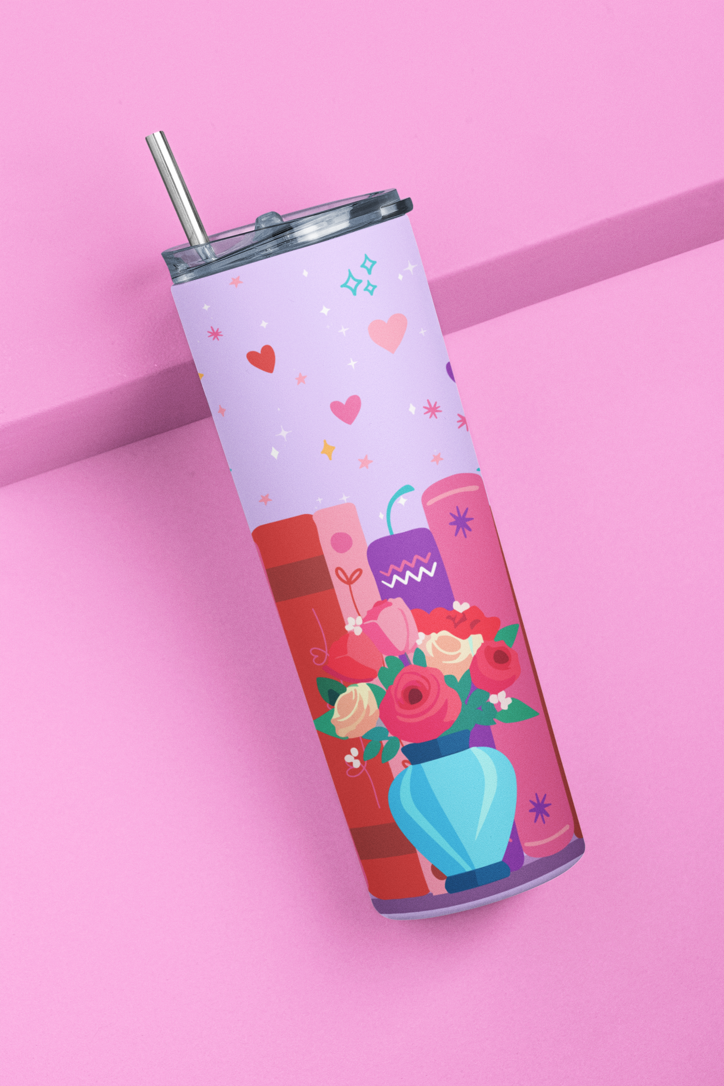 Cat & Books Tumbler
