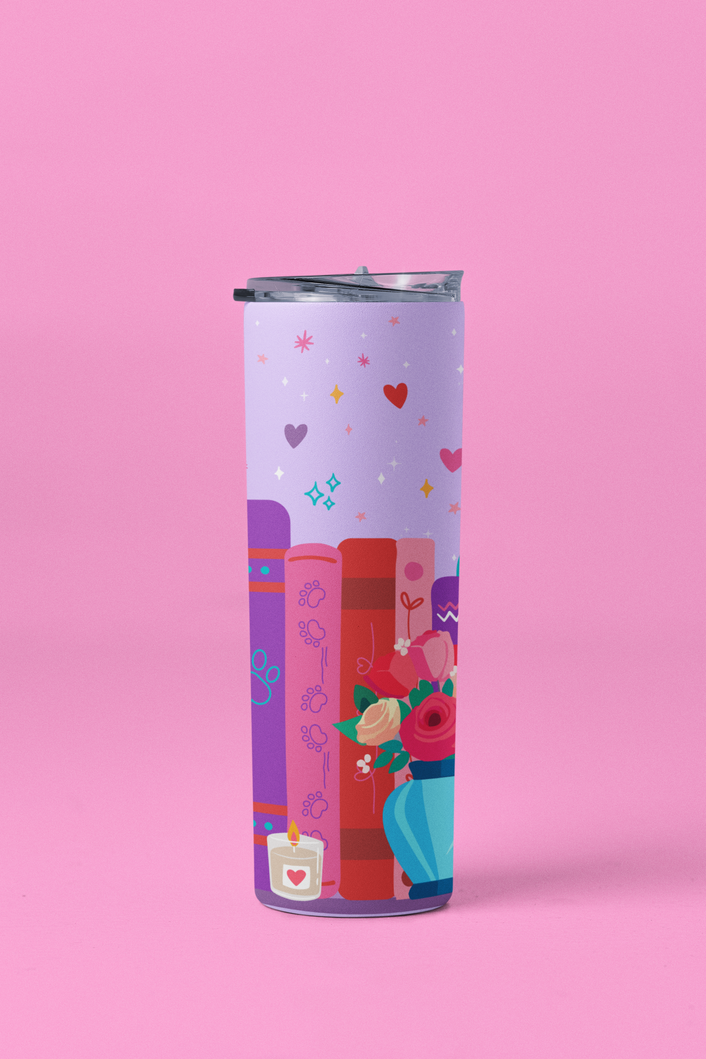 Cat & Books Tumbler