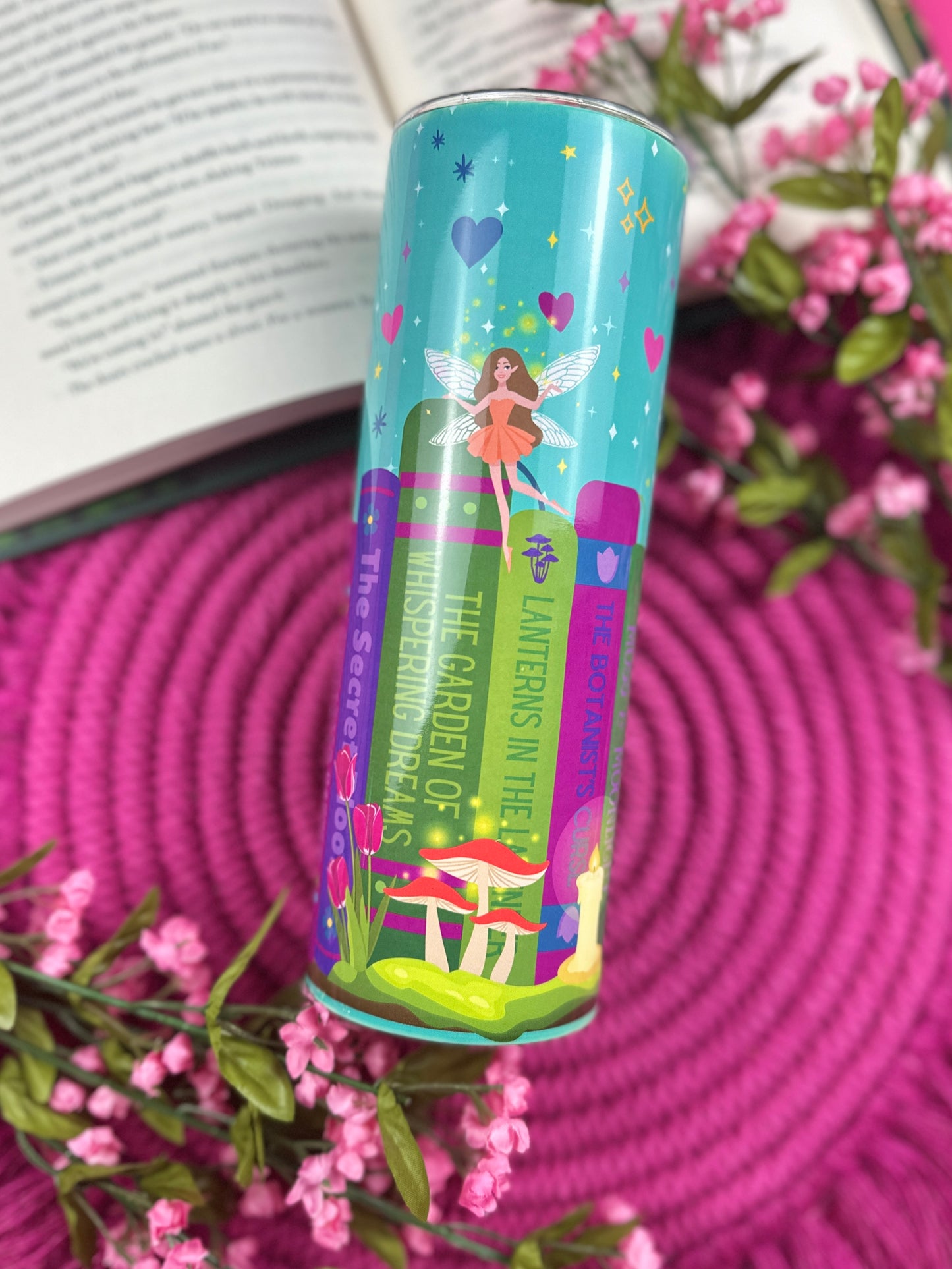Enchanted Garden Bookshelf Tumbler