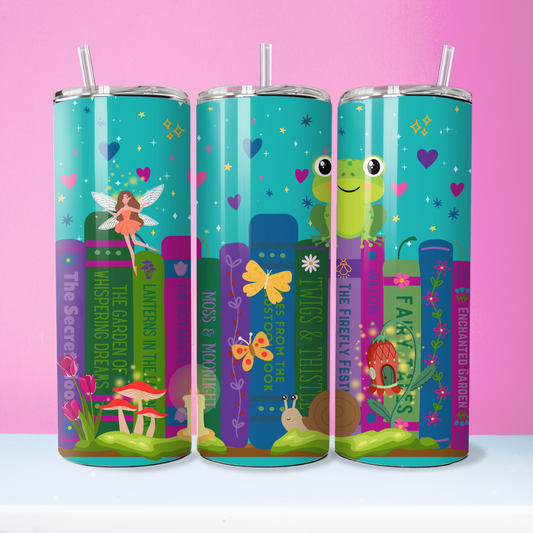 Enchanted Garden Bookshelf Tumbler