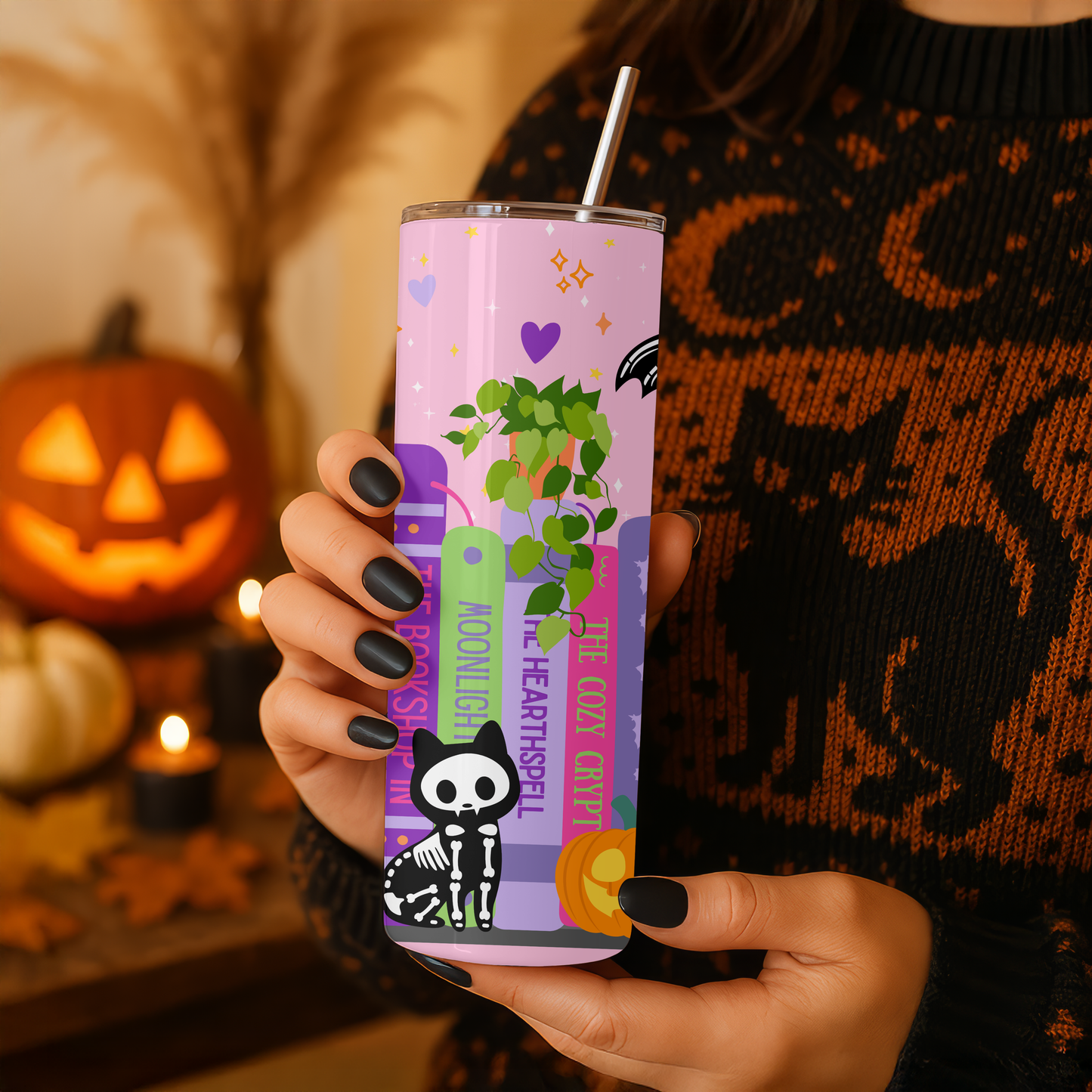 PREORDER: Skeleton Bookshelf Tumbler