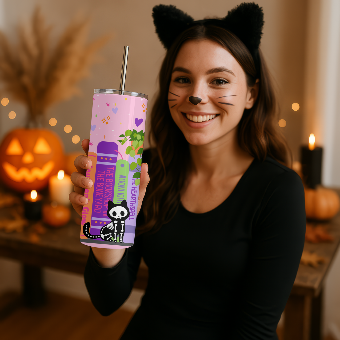 PREORDER: Skeleton Bookshelf Tumbler