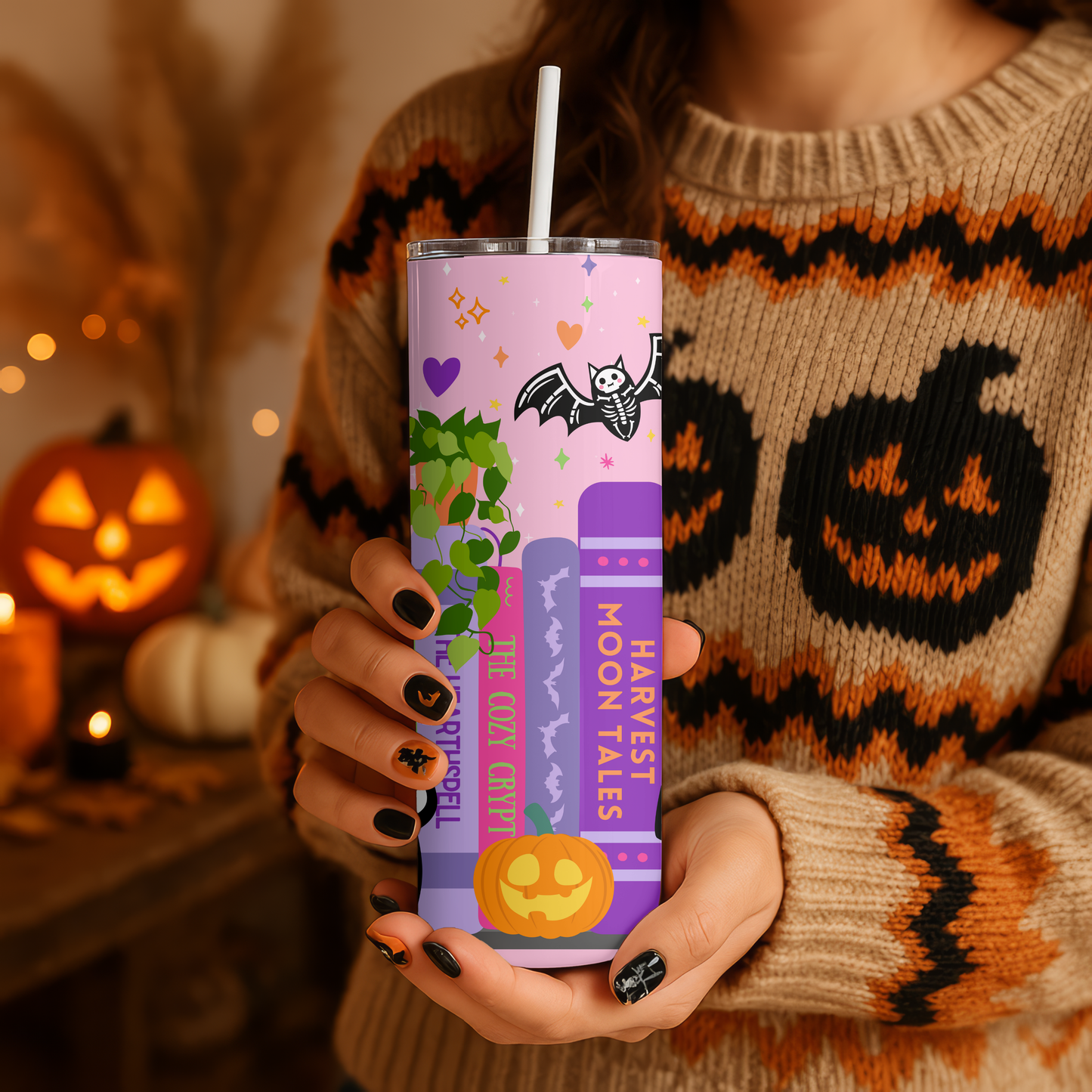 PREORDER: Skeleton Bookshelf Tumbler