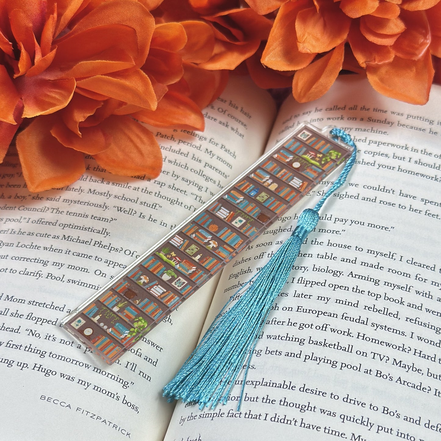 Cottagecore Book Shelves Acrylic Bookmark