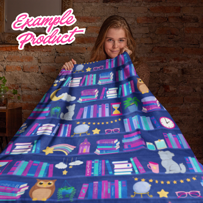 Late Night Reader Bookshelf Seamless Pattern