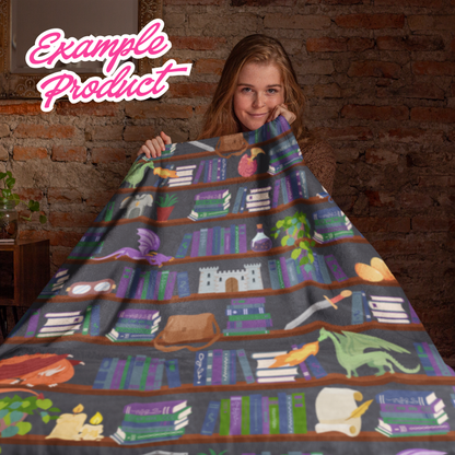 Dragon Rider Bookshelf Seamless Pattern