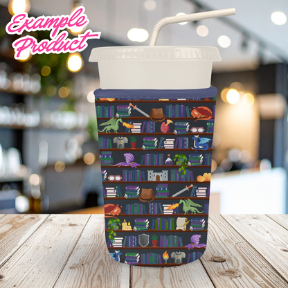 Dragon Rider Bookshelf Seamless Pattern