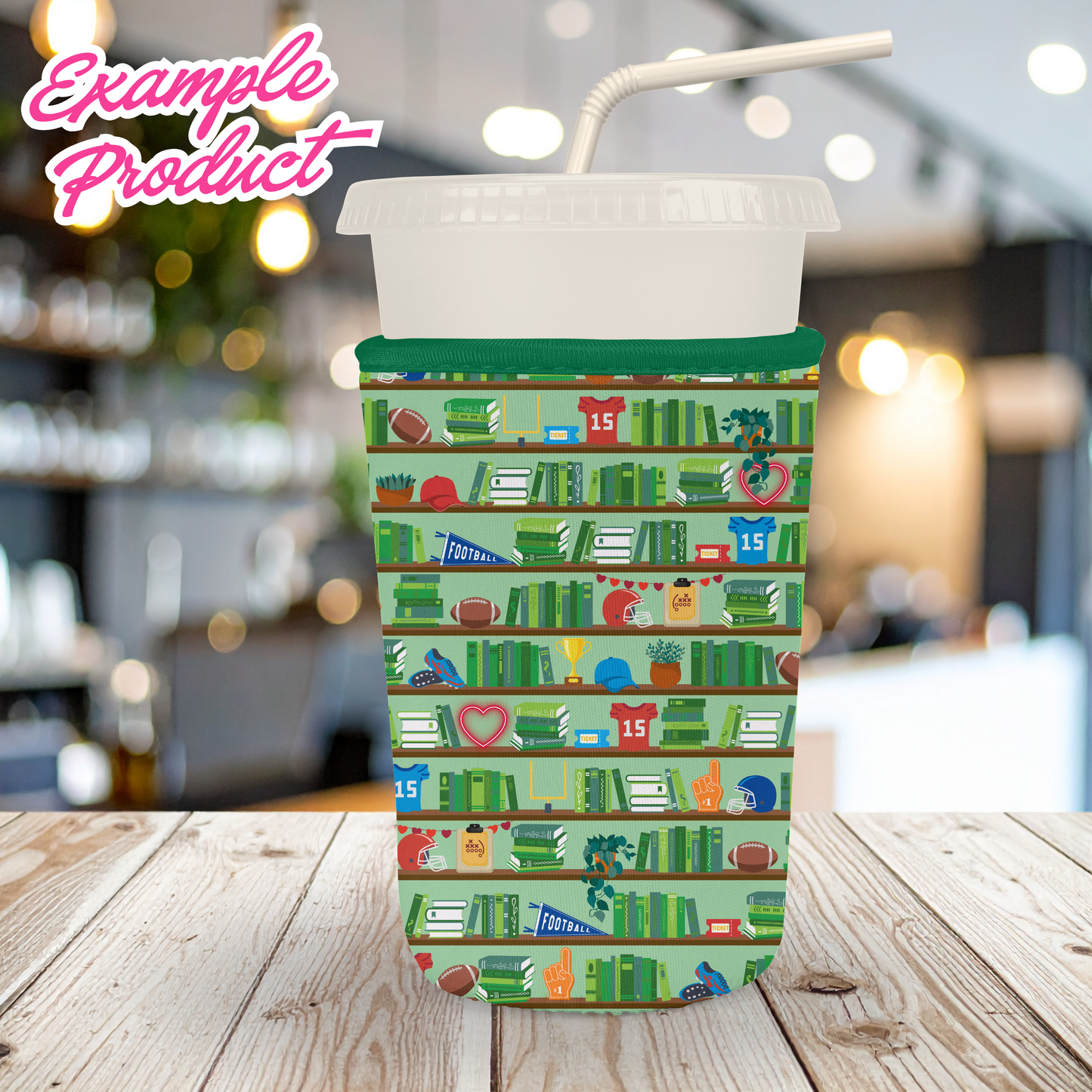 Football Romance Bookshelf Seamless Pattern