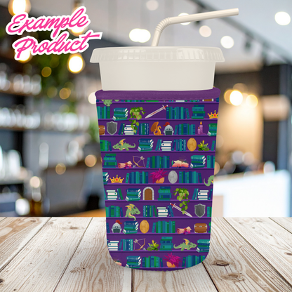 Purple Fantasy Bookshelf Seamless Pattern