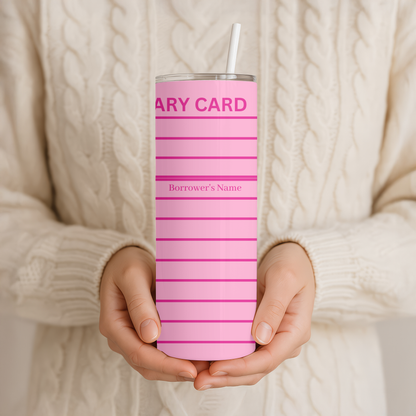 Pink Library Card Tumbler Wrap