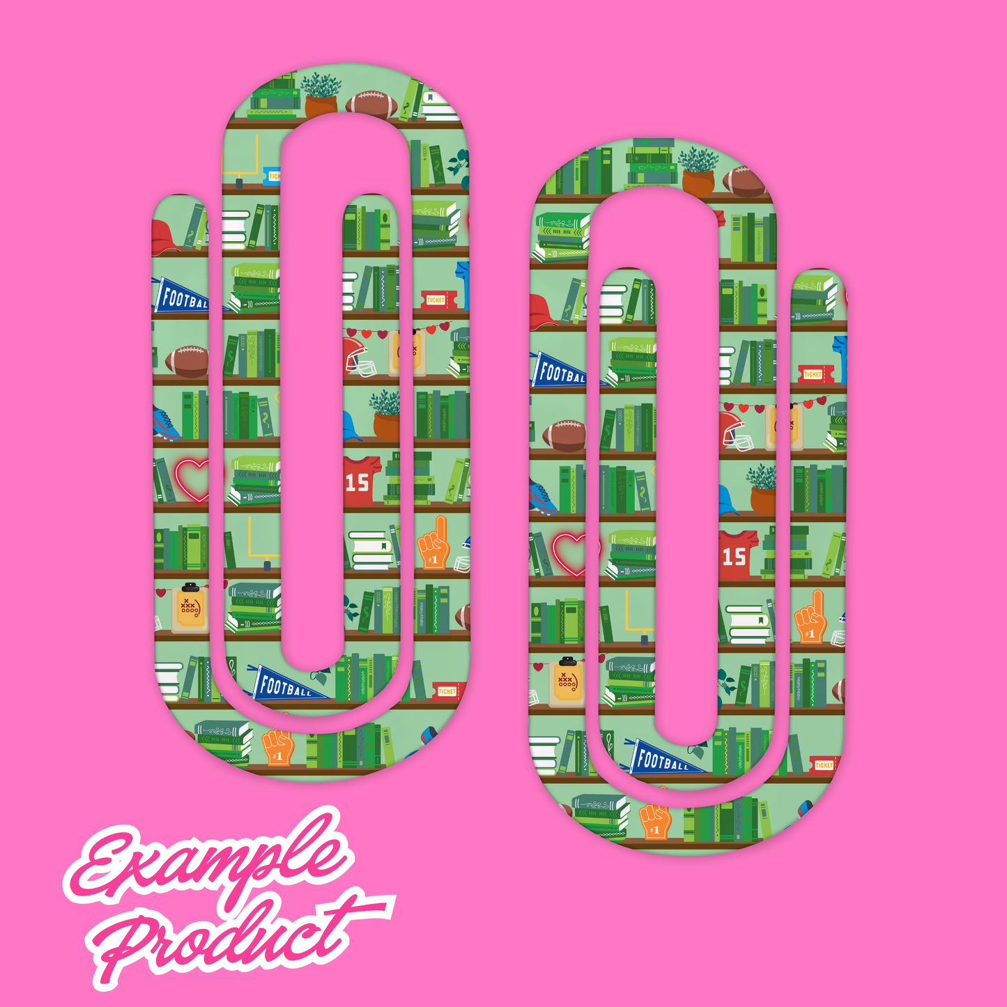 Football Romance Bookshelf Seamless Pattern