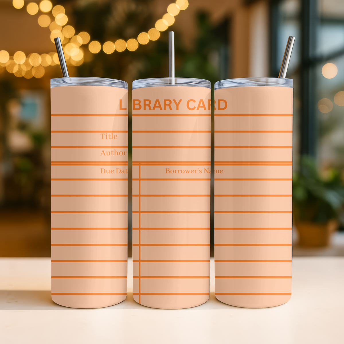 Orange Library Card Tumbler Wrap