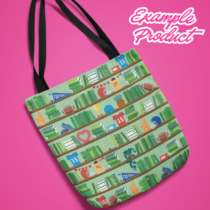 Football Romance Bookshelf Seamless Pattern