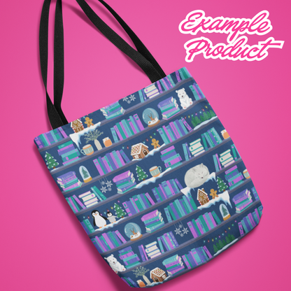 Winter Bookshelf Seamless Pattern