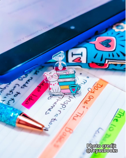Cat Books & Coffee Kindle Charm