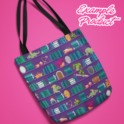 Purple Fantasy Bookshelf Seamless Pattern