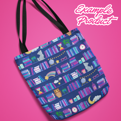 Late Night Reader Bookshelf Seamless Pattern