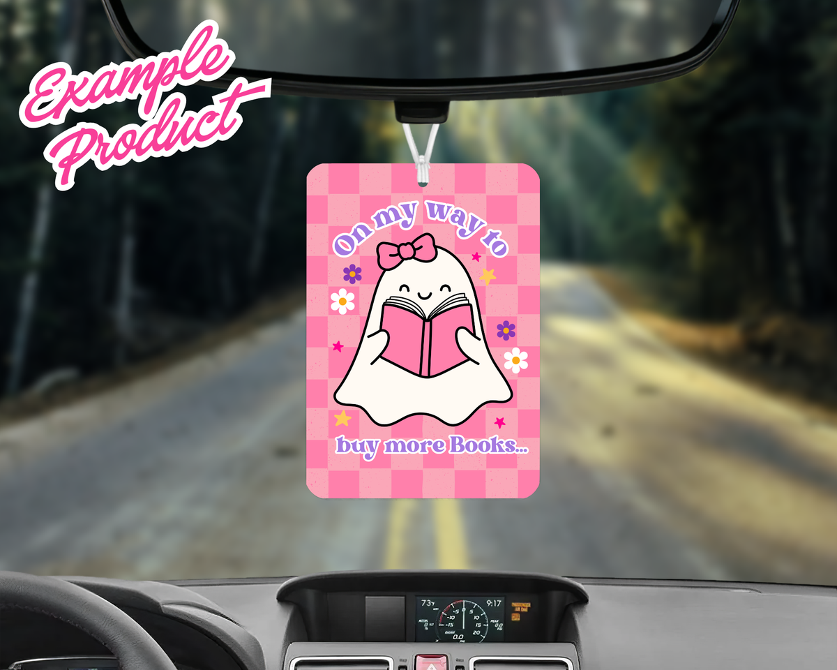 Buy More Books Car Freshener Design