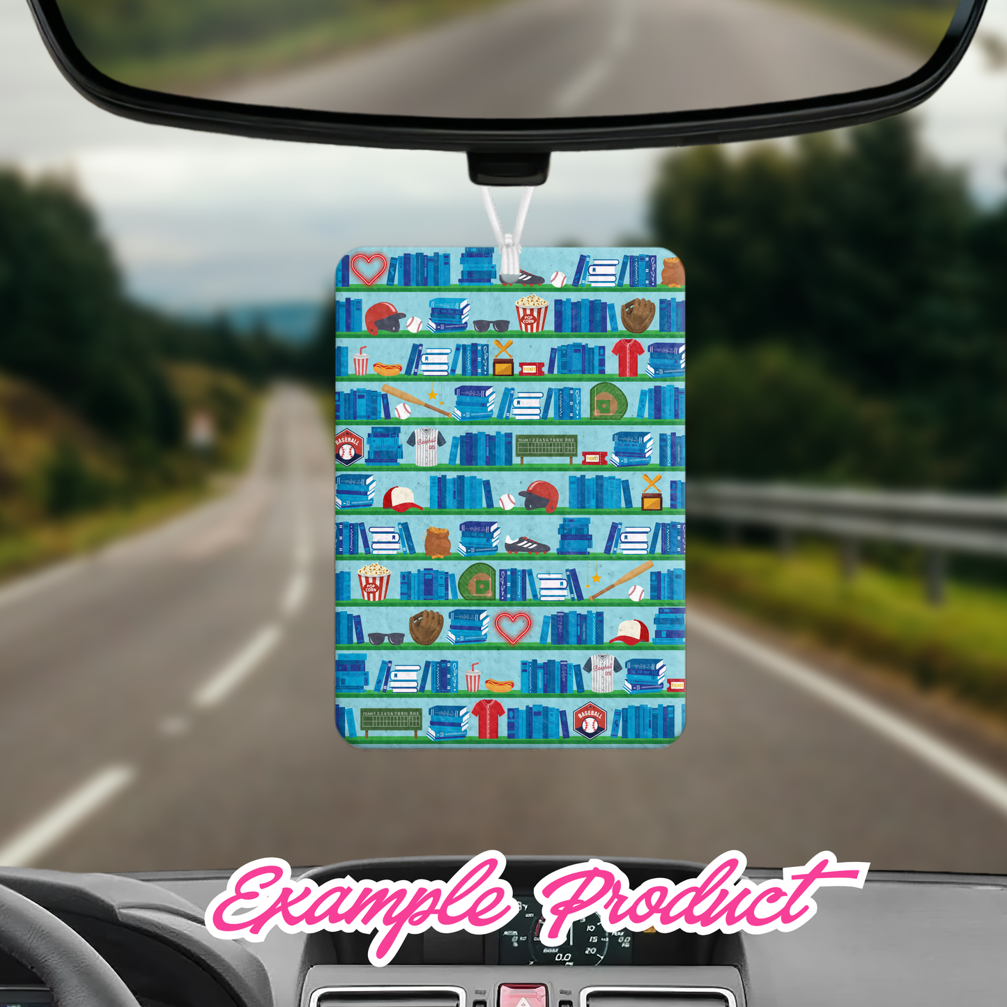 Baseball Romance Bookshelf Seamless Pattern