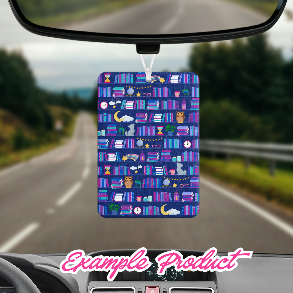 Late Night Reader Bookshelf Seamless Pattern