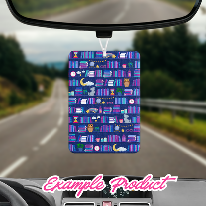 Late Night Reader Bookshelf Seamless Pattern