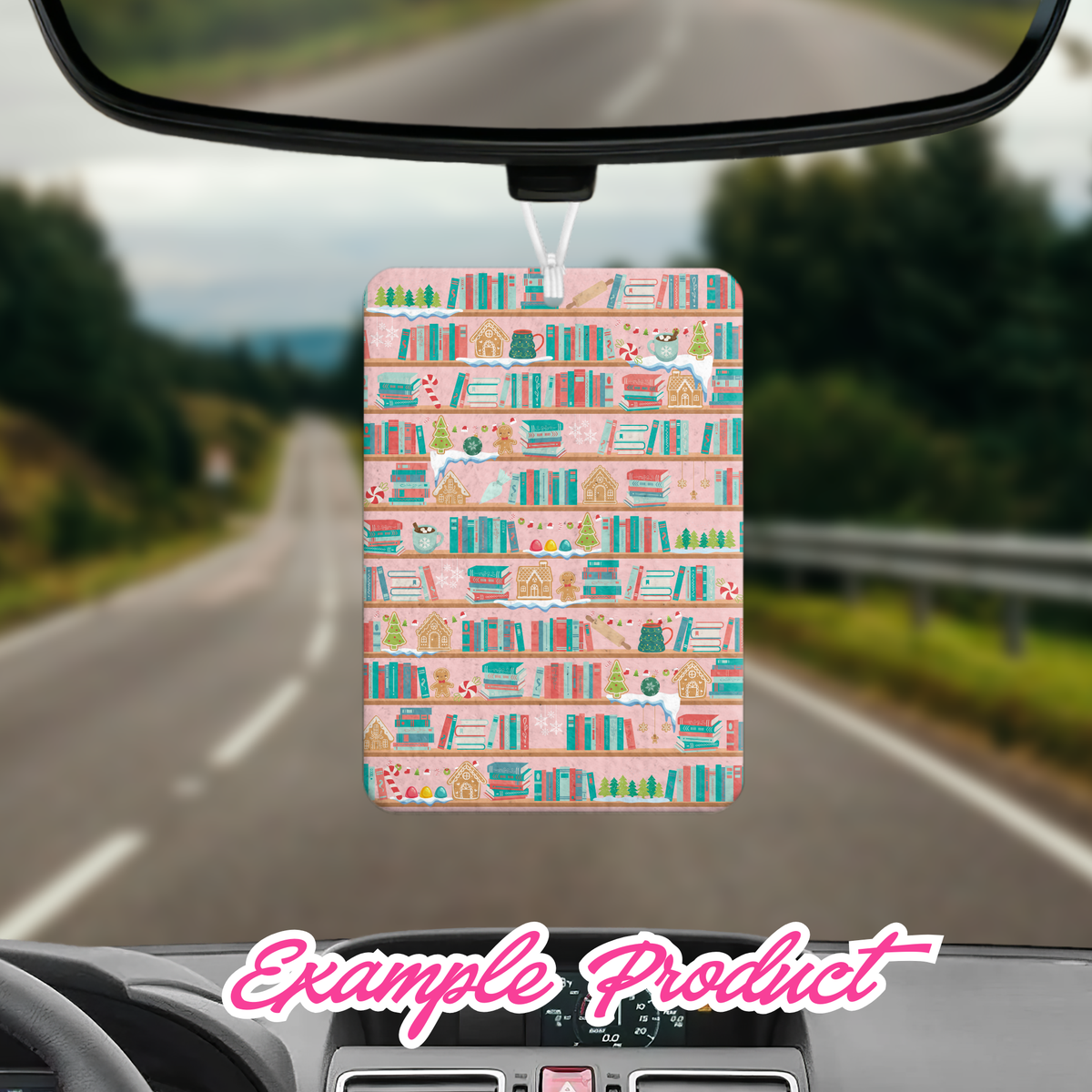 Gingerbread Bookshelf Seamless Pattern