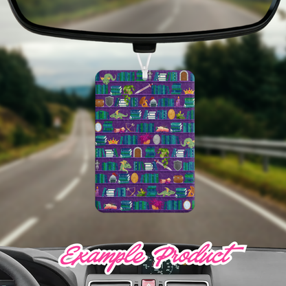 Purple Fantasy Bookshelf Seamless Pattern