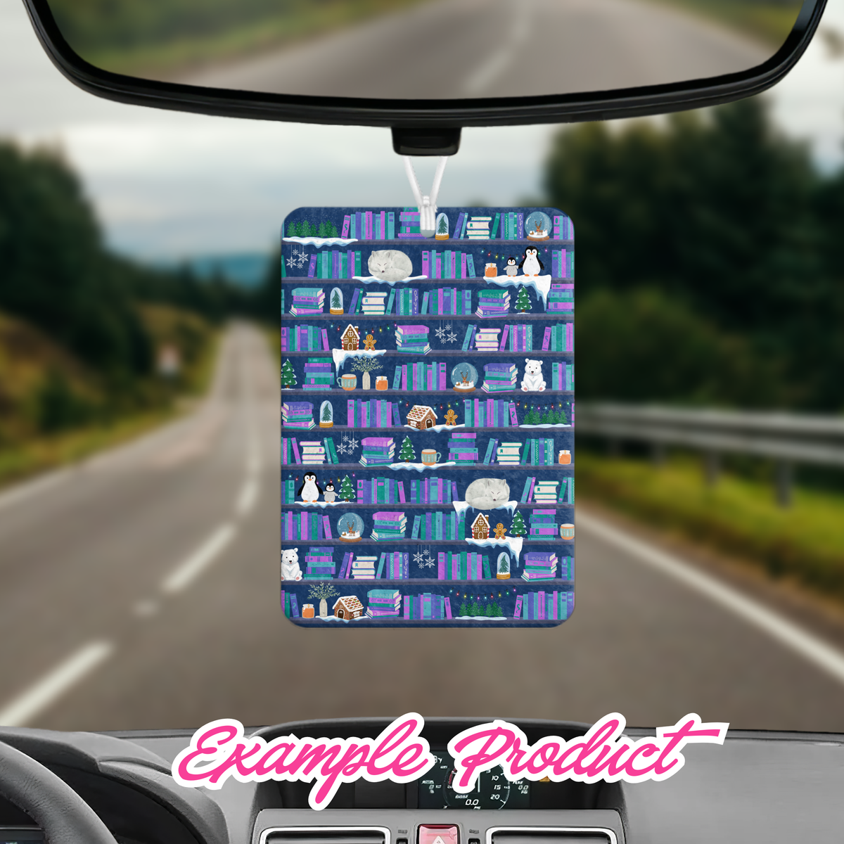Winter Bookshelf Seamless Pattern