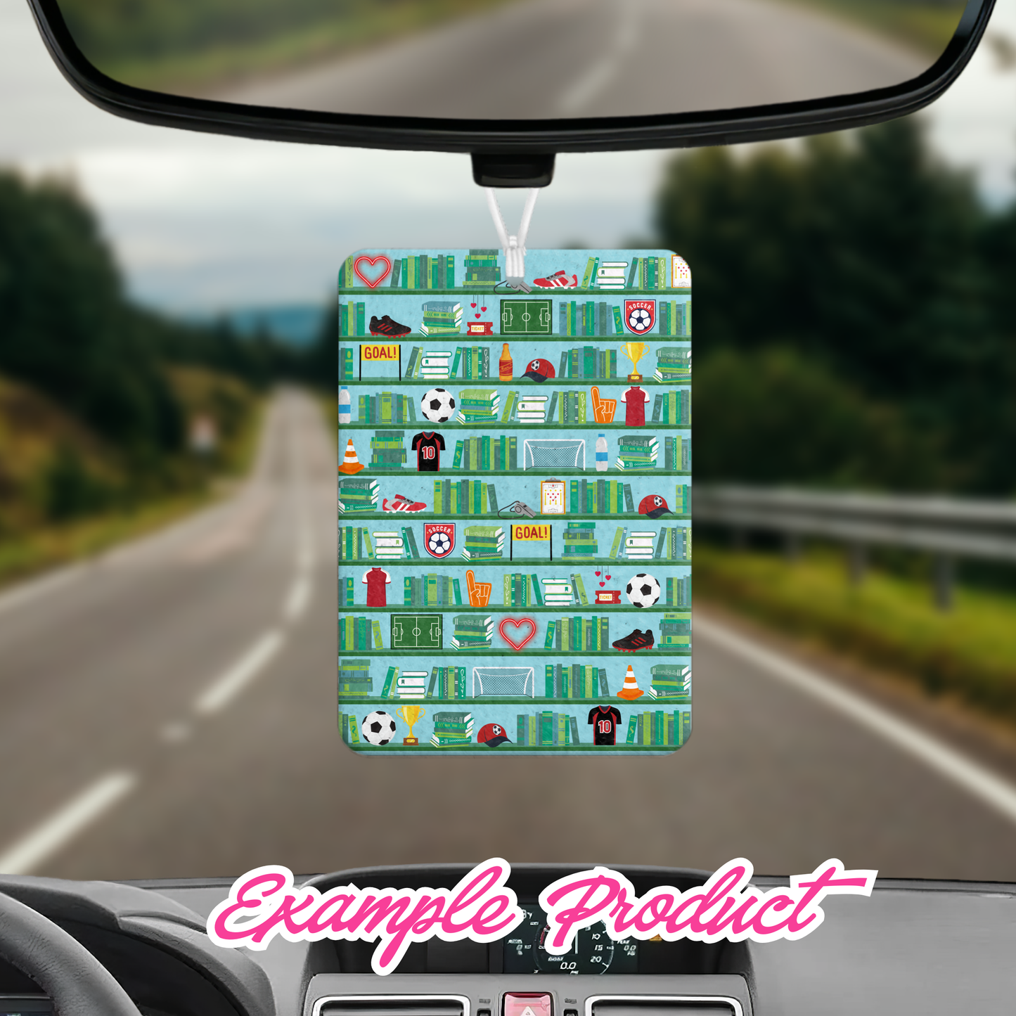Soccer Romance Bookshelf Seamless Pattern