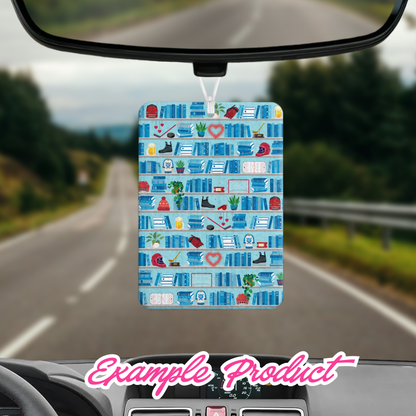 Hockey Romance Bookshelf Seamless Pattern
