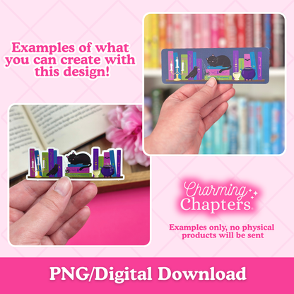 Dark Academia Bookshelf Clipart