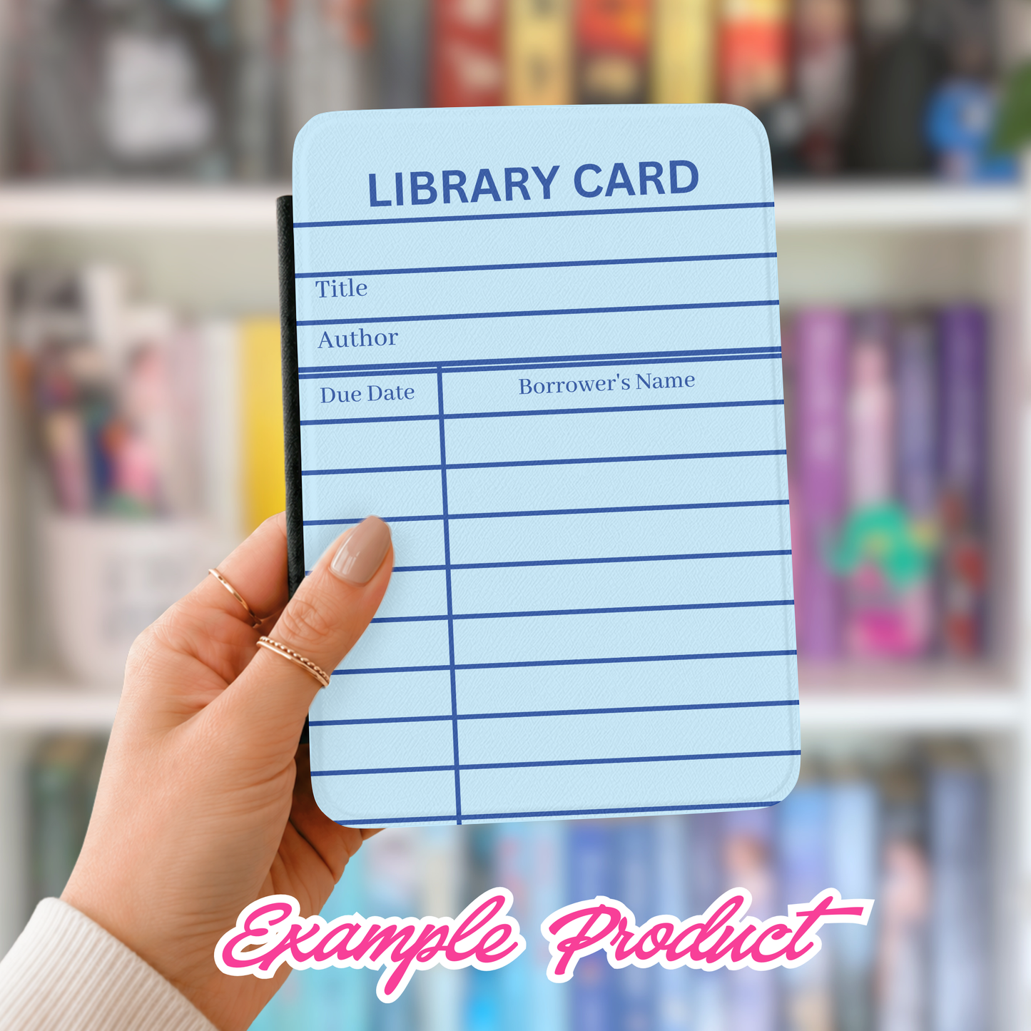 Blue Library Card Clipart