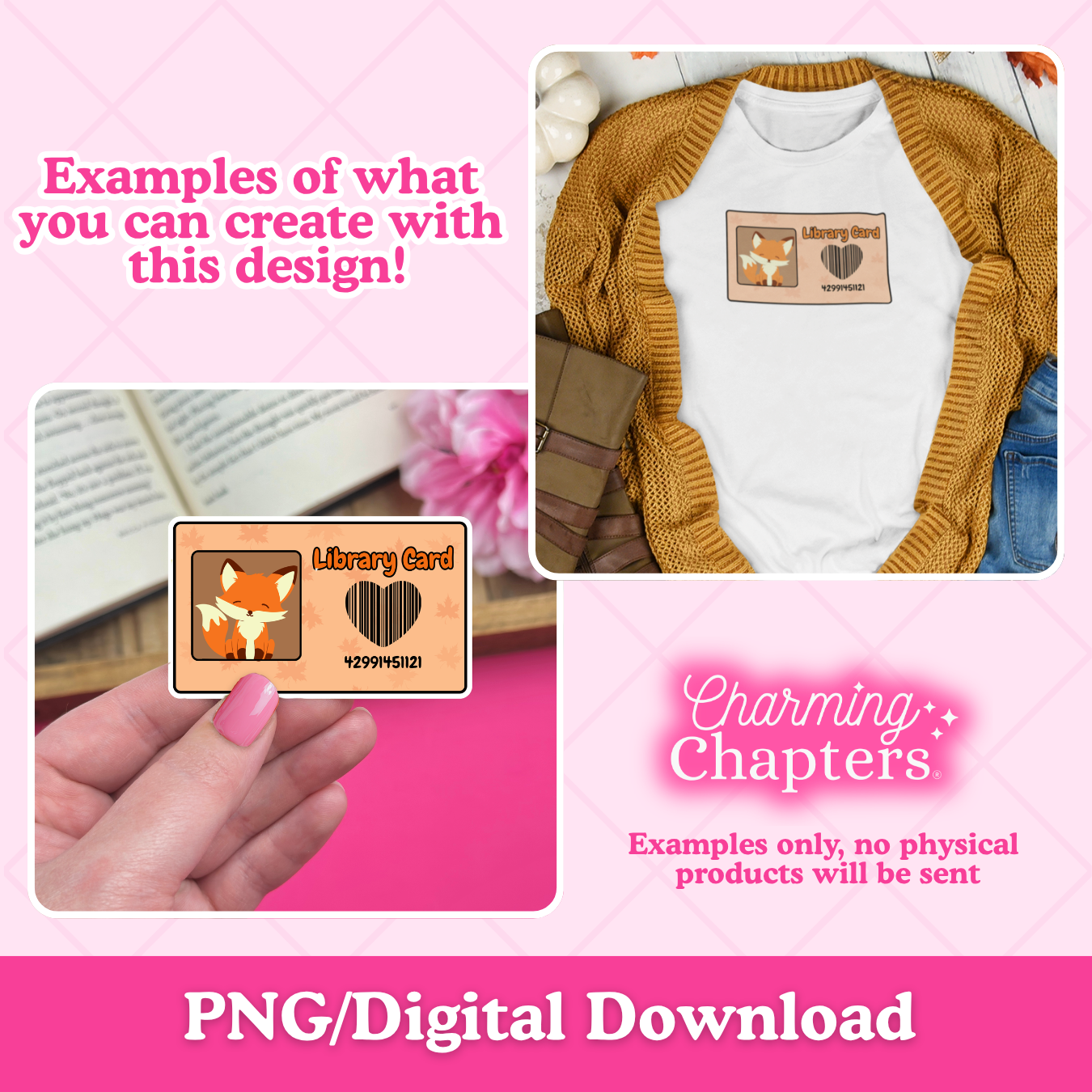 Autumn Library Card Clipart