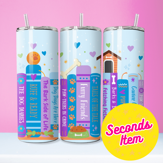 SECONDS: Dog Lover Book Shelf Tumbler