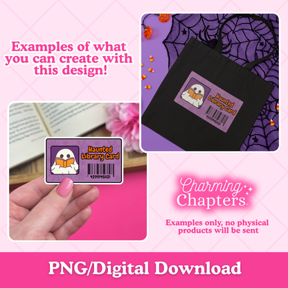 Haunted Library Card Clipart