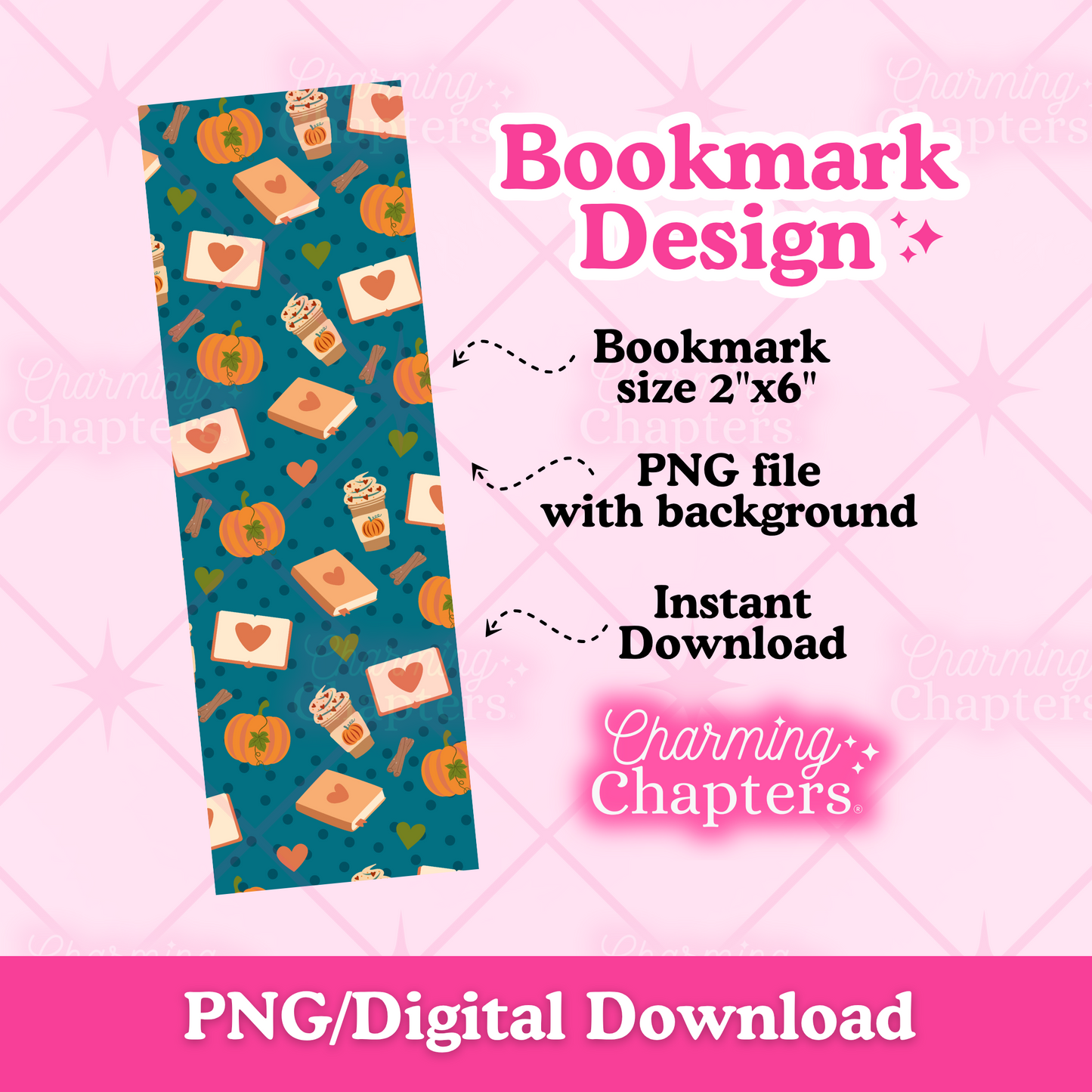 Pumpkin Coffee Bookmark