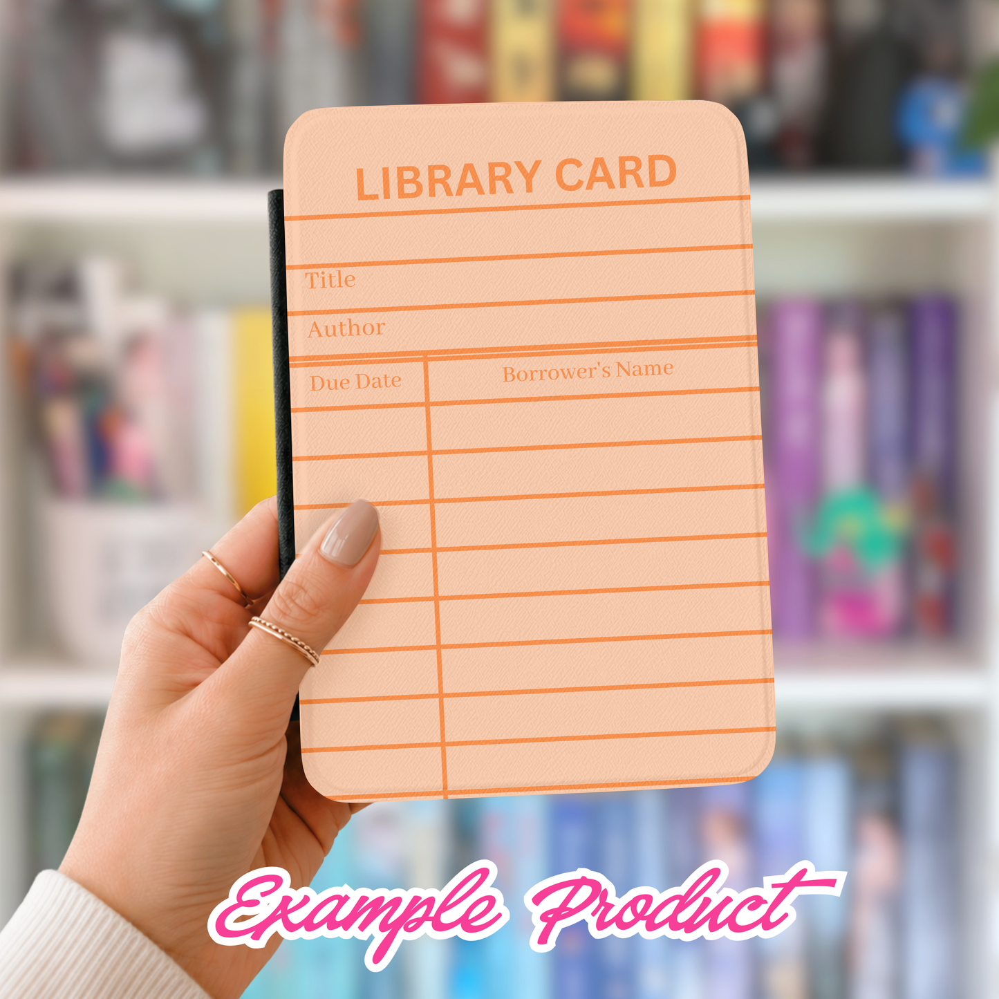 Orange Library Card Clipart
