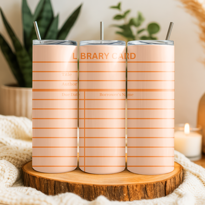 Orange Library Card Tumbler Wrap