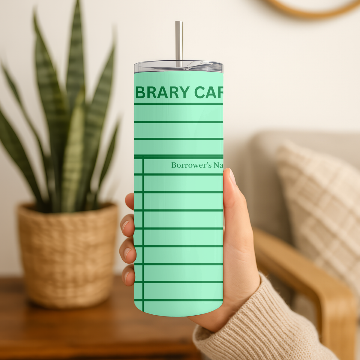 Green Library Card Tumbler Wrap