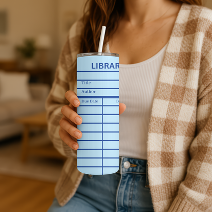 Blue Library Card Tumbler Wrap