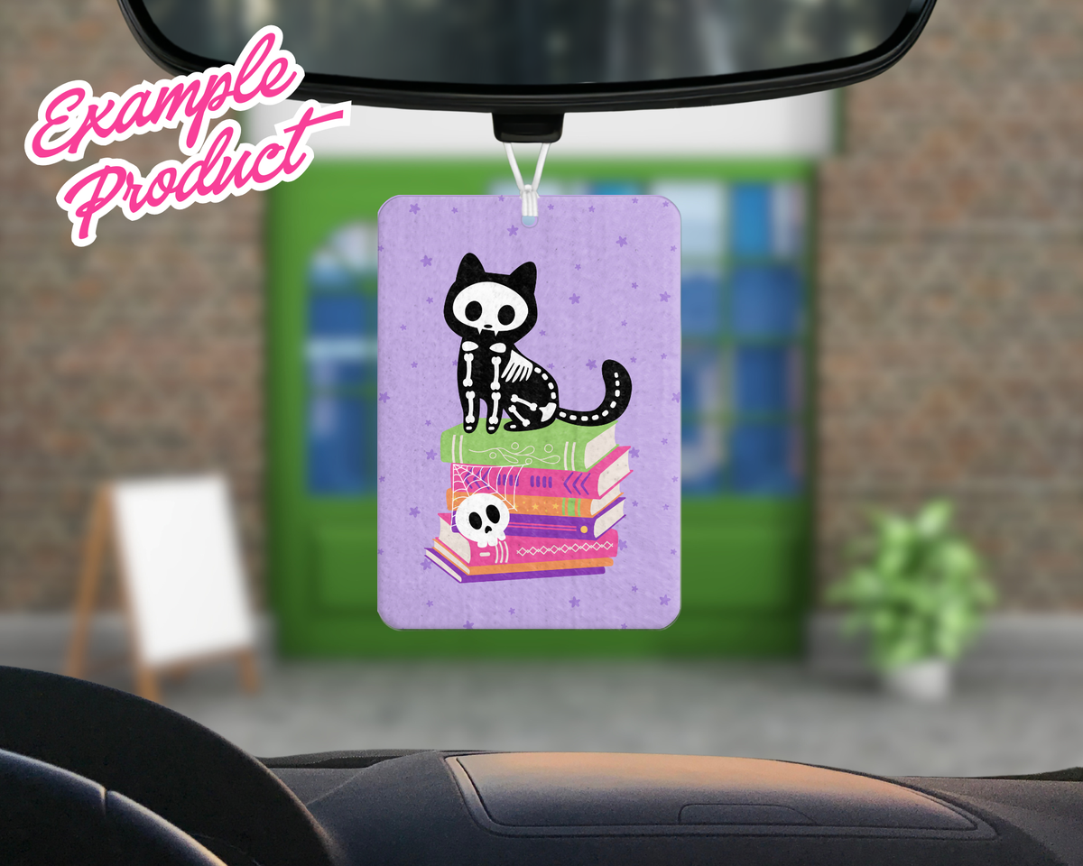 Skeleton Cat Car Freshener Design